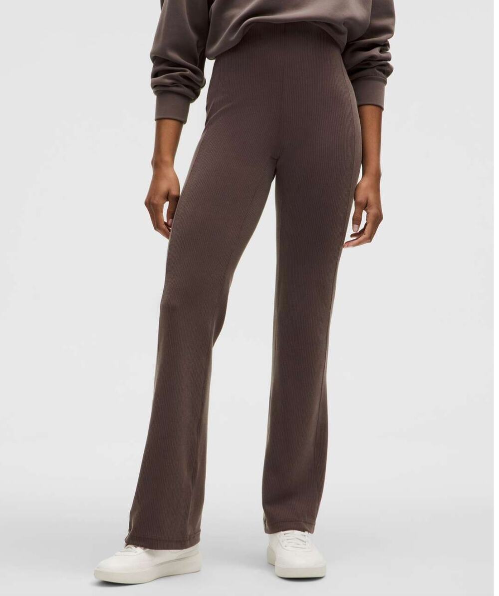 Lululemon Ribbed Softstreme Dark Brown Flared Pant size 4